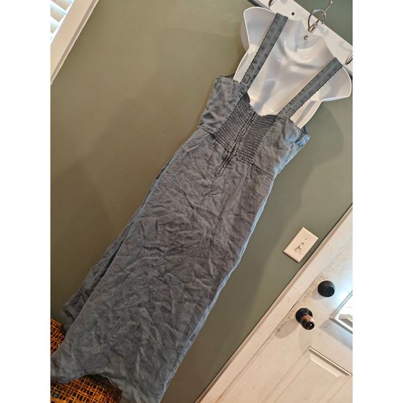 zara LINEN MIDI DRESS lg - Picture 4 of 4